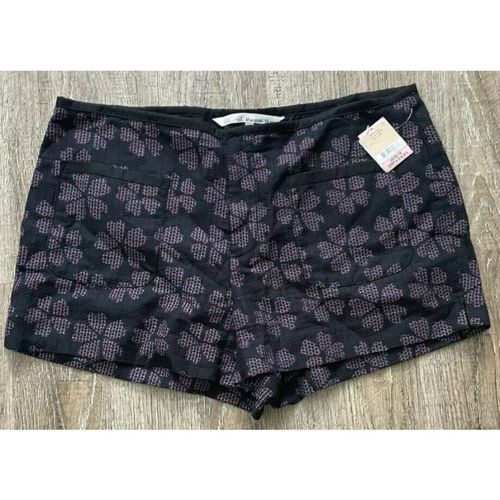Rachel Roy Womens Floral Print Shorts Black Sz 10